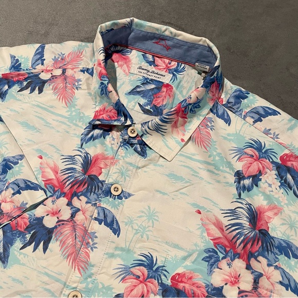 Tommy Bahama Shirt Mens 3XL White The Coconut Point Floral Hawaiian Island Zone - Picture 1 of 10